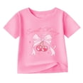 thumbnail image 2 of SGFCWSX Girls T Shirt Summer Short Sleeve Cherry Print Crew Neck Casual Soft Kids Daily Wear Tee Tops Pink Size 12, 2 of 6