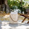 thumbnail image 2 of Rustic Outdoor Grain Side Table Ceramic Build in Brown Finish, 2 of 8