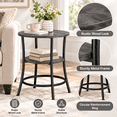 thumbnail image 2 of Round Side Table, 2-Tier Modern End Table with Storage Shelves, Industrial Accent Nightstand Telephone Table for Living Room Bedroom Small Spaces, 2 of 7