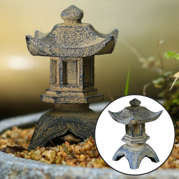 ibasenice Small Grey Resin Pagodas Vintage Style Home and Garden Decor for Yard, Patio, and Outdoor Spaces