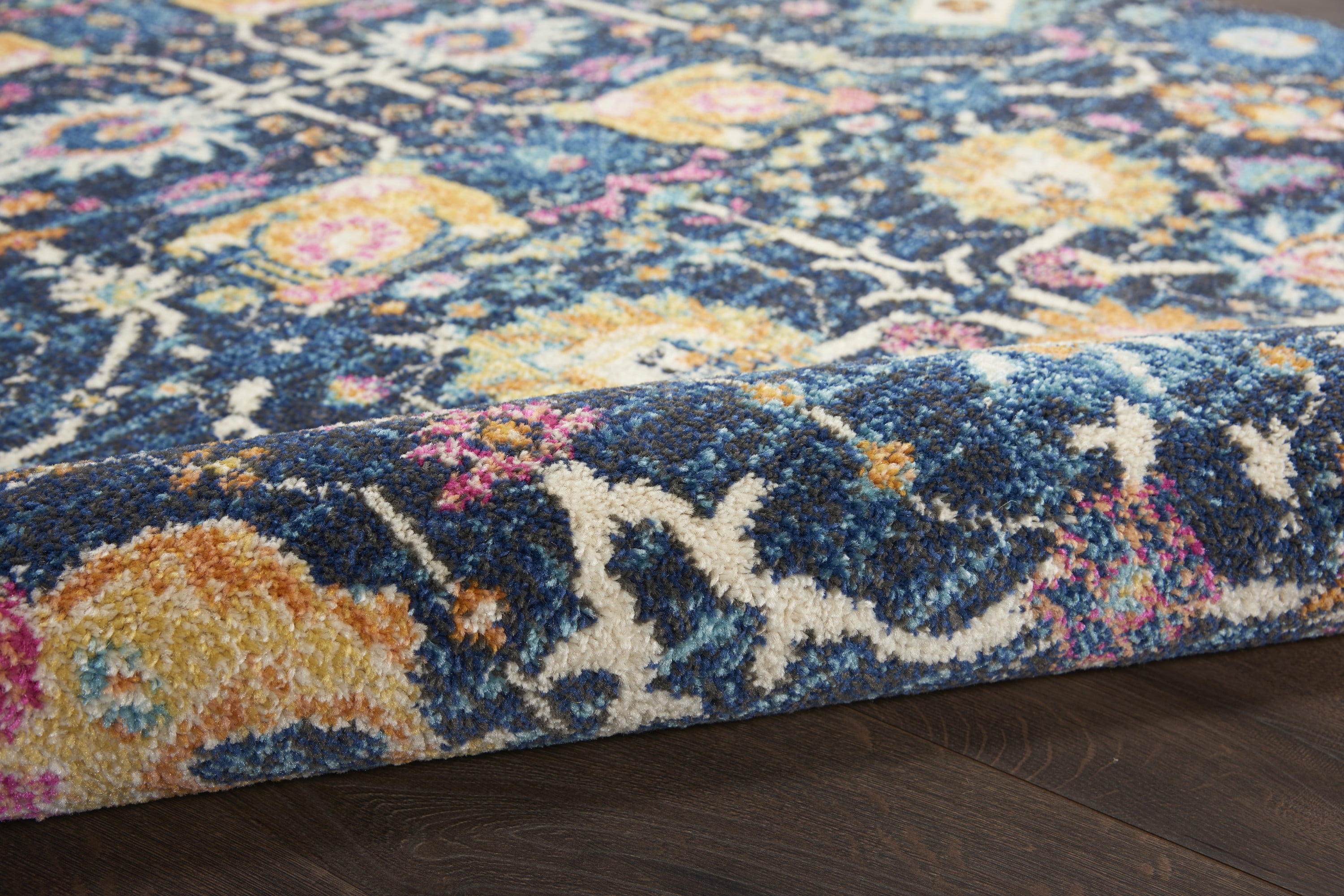 Nourison Passion Floral Navy 5'3" x 7'3" Area Rug, (5x7)