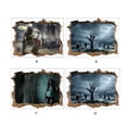 thumbnail image 3 of Bewildely Pegatinas de pared rotas de Halloween de Zombie de terror, decoración tridimensional para el hogar, calcomanías de monstruo de PVC, papel Kits de decoración para fiestas KM313 Bewildely HA068226-02, 3 of 6
