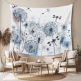thumbnail image 2 of Blue Teal Dandelion Tapestry for Bedroom Wall Hanging Tapestry, Dragonfly Modern Art Watercolor Ceiling Backdrop Tapestries Poster Blanket Wall Decor for Teens Room Living Room Dorm 39" x 59", 2 of 8