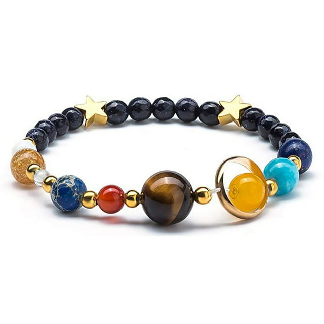 tredstone Solar Systems Bracelet Unisex Handmade Elastic Replacement Decorative Easy Matching Bangle Jewelry Birthday Gift Type 7