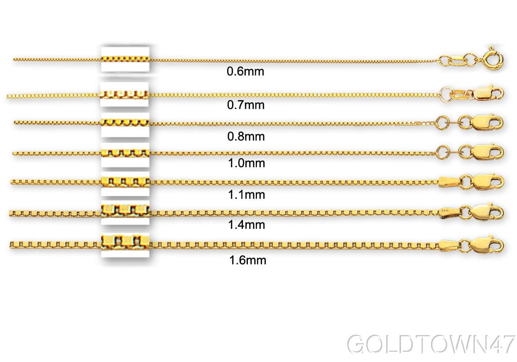 14kt Yellow Gold Box Chain 16(0.7mm 