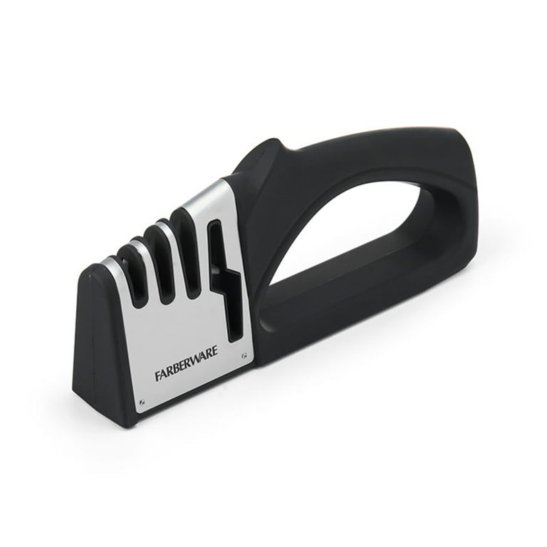 FoodVille KS04 Knife Sharpener for Kitchen Knife Pocket Knife Hunting  Knives Including Straight Blades and Scissors (4 Slots) (Black)