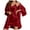 Wine, variant on Dealovy Womens 2 Piece Pajama Robe Sets V Neck Nightgown 3/4 Sleeve Bathrobe Loungewear Sleepwear