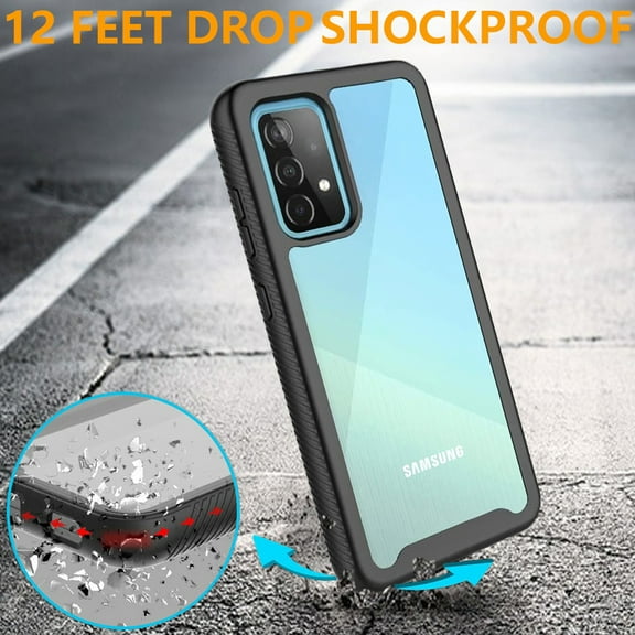 Samsung Galaxy A72 5G Case, Transparent Drop Proof Cover (Black)