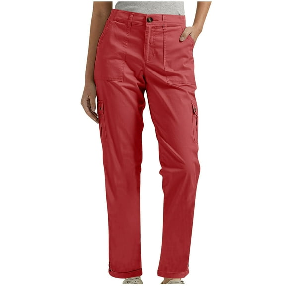 ABATAB Womens Cargo Pants Joggers Lightweight Hiking Travel Pants Elastic Waist Outdoor Trousers with Deep Pockets