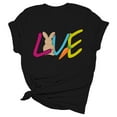 thumbnail image 4 of TSADFHJI Hauts pour Femmes Manches 3/4 Décontracté Simple Couleur Unie Col Rond T-Shirt Manches Courtes Impression Drôle T-Shirt Manches Courtes Top S Noir, 4 of 5