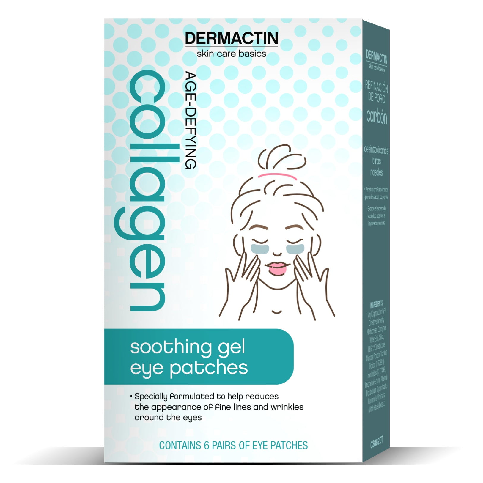 Dermactin Age Defying Collagen Eye Masks, Anti-Aging Under Eye Patches for Wrinkles, 6-Count