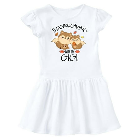 

Inktastic Thanksgiving with my Gigi Cute Squirrel Family Gift Baby Girl Dress