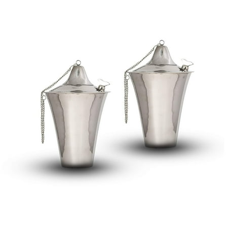 Legends International Kona Style Tabletop Tiki Torch Smooth Nickel - 2 Pack