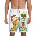 thumbnail image 1 of Custom Print Men Manga Garfields Cartoon Anime Cat Pattern Pajama Bottoms Sleepwear Pjs Sleep Shorts with Pockets, 1 of 7