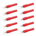 thumbnail image 3 of Spade Plugs, 10pcs Insulated 4mm Anti Aging Fork Wire Connector  For Multimeter Red, 3 of 8