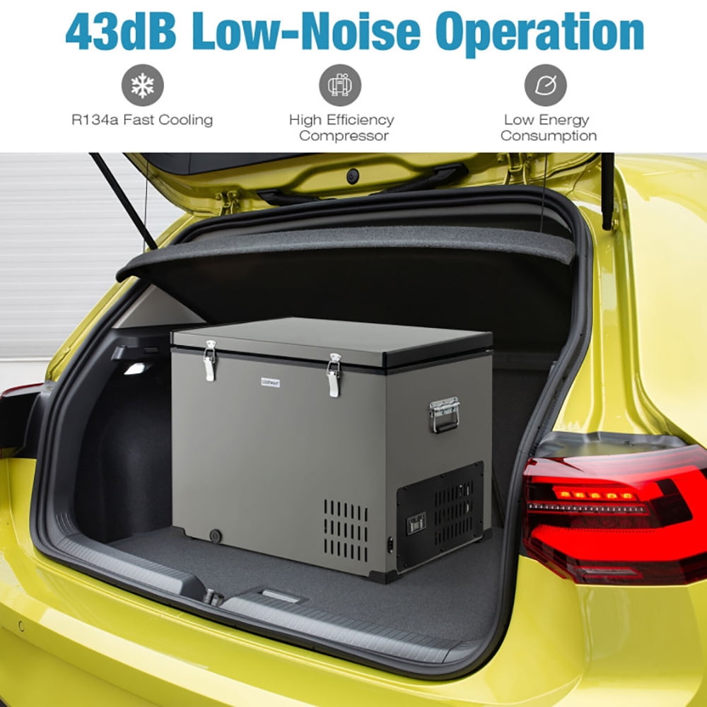 Resenkos 90 QT Portable Car Refrigerator Freezer with Compressor-Gray, Portable Fridge Car Refrigerator Fast Cooling Freezer for Fishing, Camping, RV, Truck, Boat