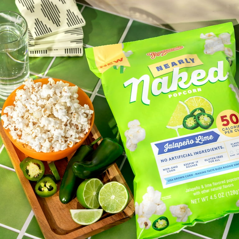 Popcornopolis Nearly Naked 4.5 oz Bag, Jalapeno Lime Popcorn