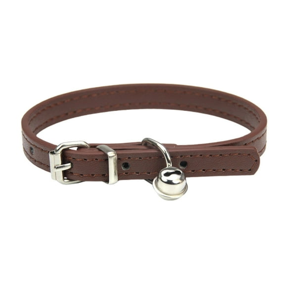 Cute Leather Cat Collar with Bell – Reflective & Adjustable Kitten Collar with Safety Breakaway Strap – Fashionable Pet Collar for Small & Large Cats, Boy & Girl Kittens, and Puppies