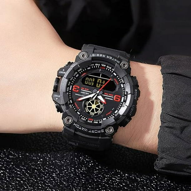Relojes militares para hombre relojes de pulsera para hombre reloj analogico digital cronometro para deportes gran horario dual 12 24 h regalos para adolescentes de 14 a 16 a 18 anos Walmart en linea