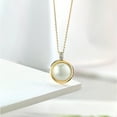 thumbnail image 4 of Gem Stone King 15mm Simulated Button Shell Pearl Necklace with Gold Tone 15 inches Chain + 1 inch Extender, 4 of 4