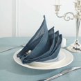 thumbnail image 2 of Efavormart 5 Pack BLUE 20"x20" Premium Faux Linen Napkins Slubby Textured Wrinkle Free Napkins, 2 of 11