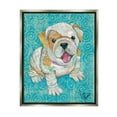 thumbnail image 3 of Stupell Industries Puppy Dog Swirl Pattern Mixed Ephemera Collage Painting Luster Gray Floating Framed Canvas Print Wall Art, Design by Lisa Morales, 3 of 5