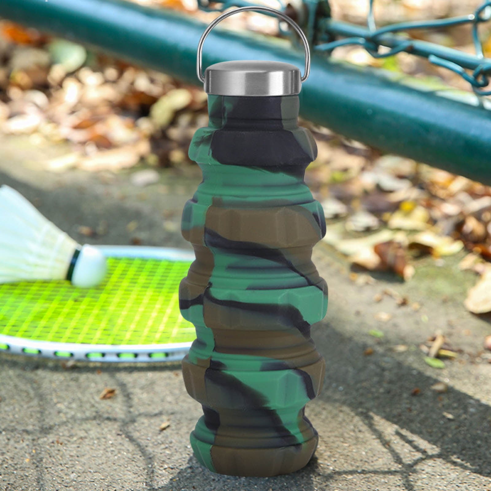 JilgTeok 2 Packs Foldable Water Bottle 500ml Leak Proof Reusable Collapsible Sports Cup for Travel Hiking Camping Gym Outdoor Activities BPA Free