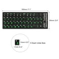 thumbnail image 2 of Etiquetas de teclado ruso Etiquetas de teclado para PC Fondo negro con letras verdes y blancas 2 piezas, 2 of 3
