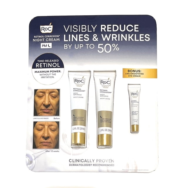 Crema de noche RoC Retinol Correxion 42 ml (paquete de 2) + tubo extra