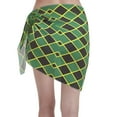 thumbnail image 2 of Women Stripe Caribbean Island Jamaican Flag Sarong Coverups Chiffon Short Swimsuit Wrap Skirt Beach Bikini Tie Cover Up Wraps, 2 of 7
