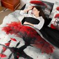 thumbnail image 4 of Manfei Romantic Red Tree Boy Girl Twin Bedding Sets 7-Piece,Happy Valentine's Day Bedding Comforter Set Microfiber,Sweet Lover Couple Breathable Sheet Sets,Super Cozy Room Decor,Reversible, 4 of 8