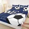 thumbnail image 3 of Castle Fairy 3-Piece Personalized Initial E Sport Theme Ball Gamer Soccer Twin Sheet Sets, Luxury Bedroom Decor, 3 of 7