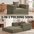 thumbnail image 2 of TACTOW Boneless Sleeper Sofa,Corduroy Multifunctional Single Sofa Chair With 1pc Pillow for Living Room Bedroom Office,Green, 2 of 8