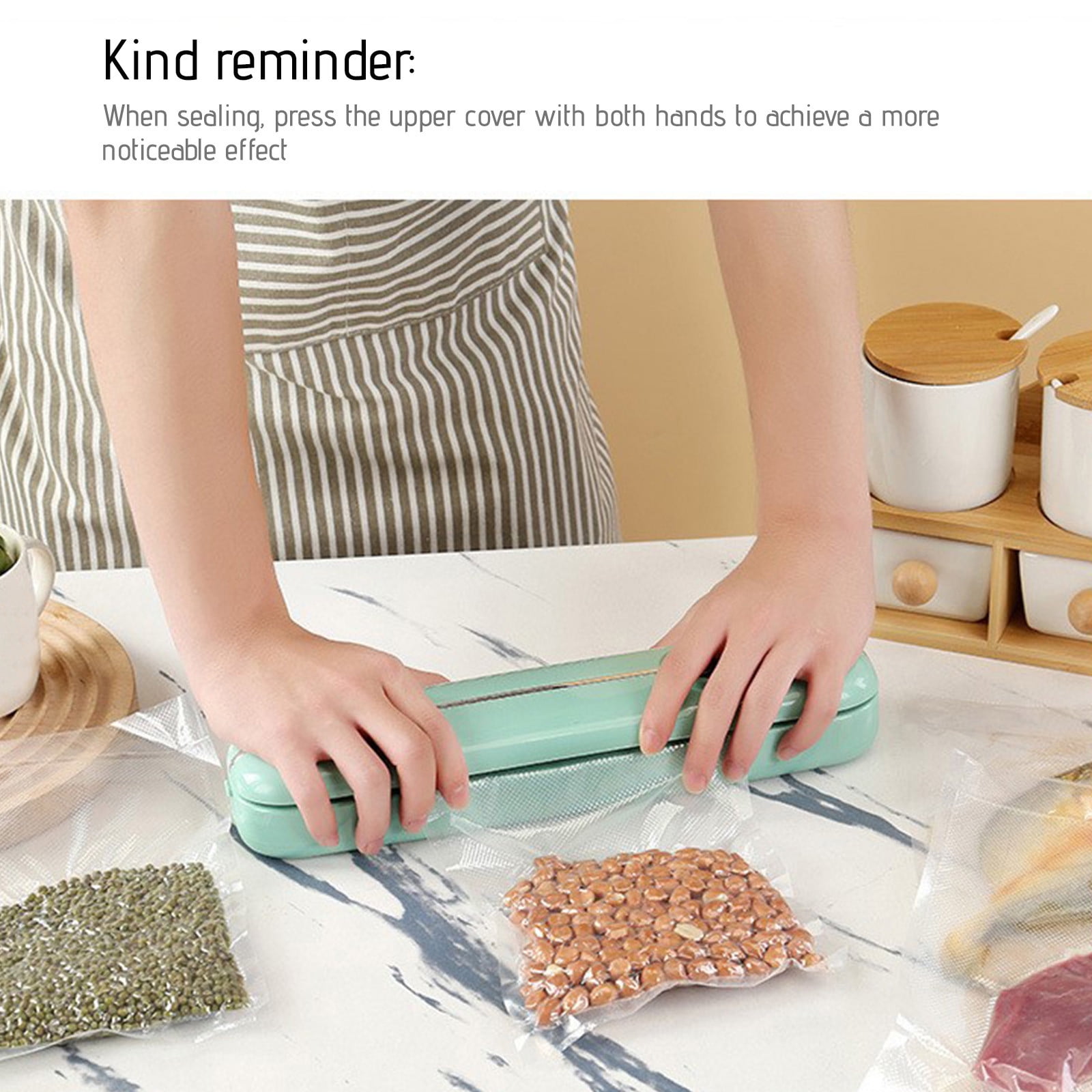 Space Bags Vacuum Storage Bags Jumbo, Food Storage Bags for Vacuum Sealer Automatic Vacuum Sealer Machine Food Preservation Sealing System Compact