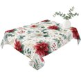 thumbnail image 2 of Christmas Table Cloth Waterproof Tablecloths, Xmas Botanical Floral Farmhouse Watercolor Tablecloth Dining Table Cover for Kitchen Party Tabletop Outdoor, Rectangle Tablecloth 60x102 Inch, 2 of 9