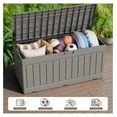 thumbnail image 3 of SONGMY 78 Gallon Outdoor Deck Box Large Resin Storage Box for Patio Furniture Cushions and Garden Tools (Light Brown), 3 of 7