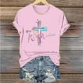 thumbnail image 6 of AGWOLF Easter Shirts for Women Christian T-shirts Short Sleeve Colorful Cross Print Tee Tops Religious Quotes Shirt Womens Easter T Shirts, 6 of 6