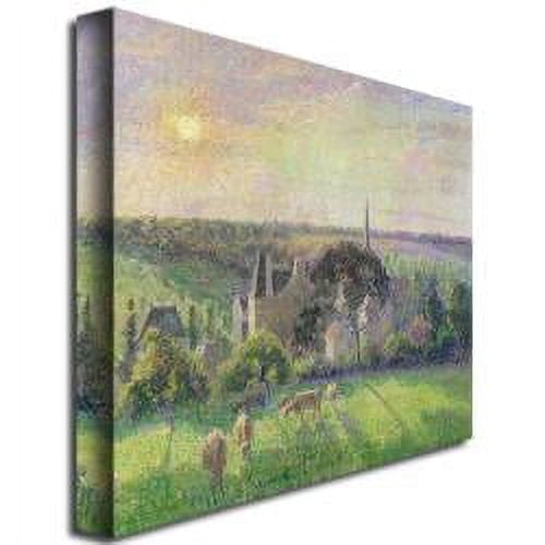 Trademark Art "The Church and the Farm of Eragny, 1895" Canvas Art by Camille Pissarro