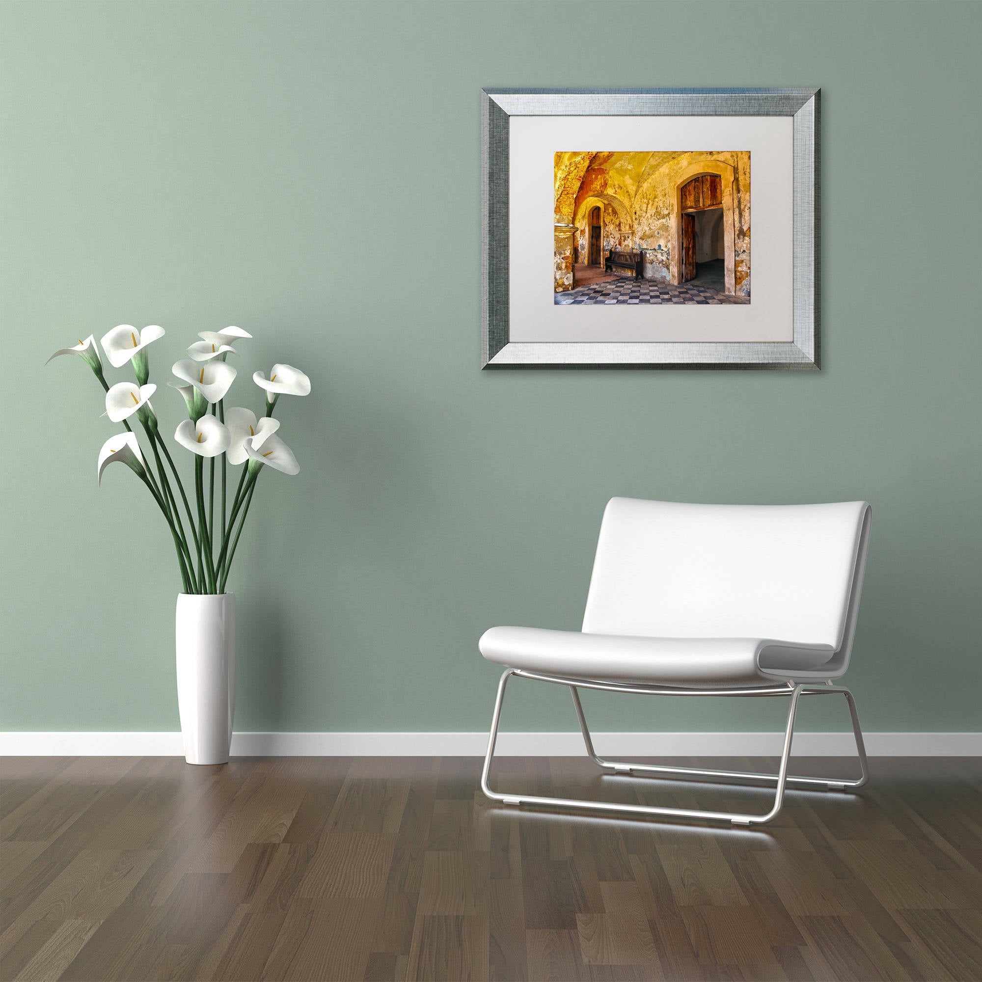 Trademark Fine Art "Castillo de San Felipe del Morro 1" Canvas Art by CATeyes, White Matte, Silver Frame
