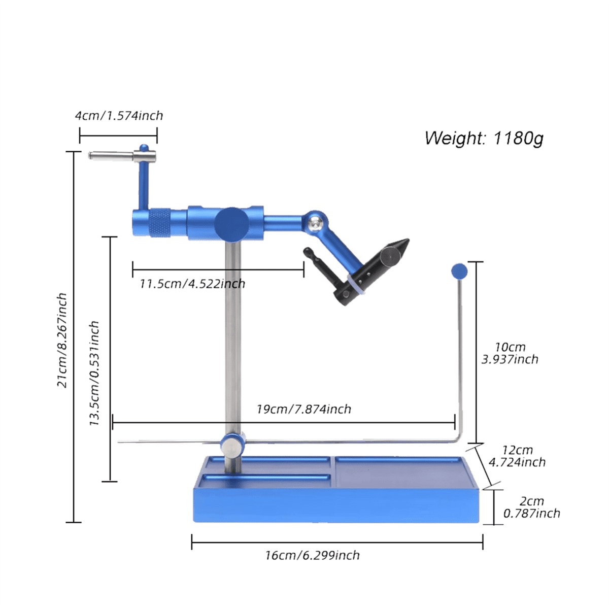 Fly Tying Vise Rotary Artificial Fly Making Bait Tools Lure Maker 360° Jig Hook Trout Fishing Lure Making Tool Blue