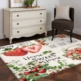thumbnail image 5 of Strawberry Area Rug 4x6 Washable Rug Non Slip Summer Fruits Green Botanical Floral Large Area Rug Indoor Floor Carpet for Entryway Bedroom Kitchen Living Room Home Office Dining Room Nursery, 5 of 8