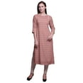 thumbnail image 1 of Bimba Robe Kurti Longue Imprimée Tunique Droite Manches 3/4 pour Femmes Haut, 1 of 6