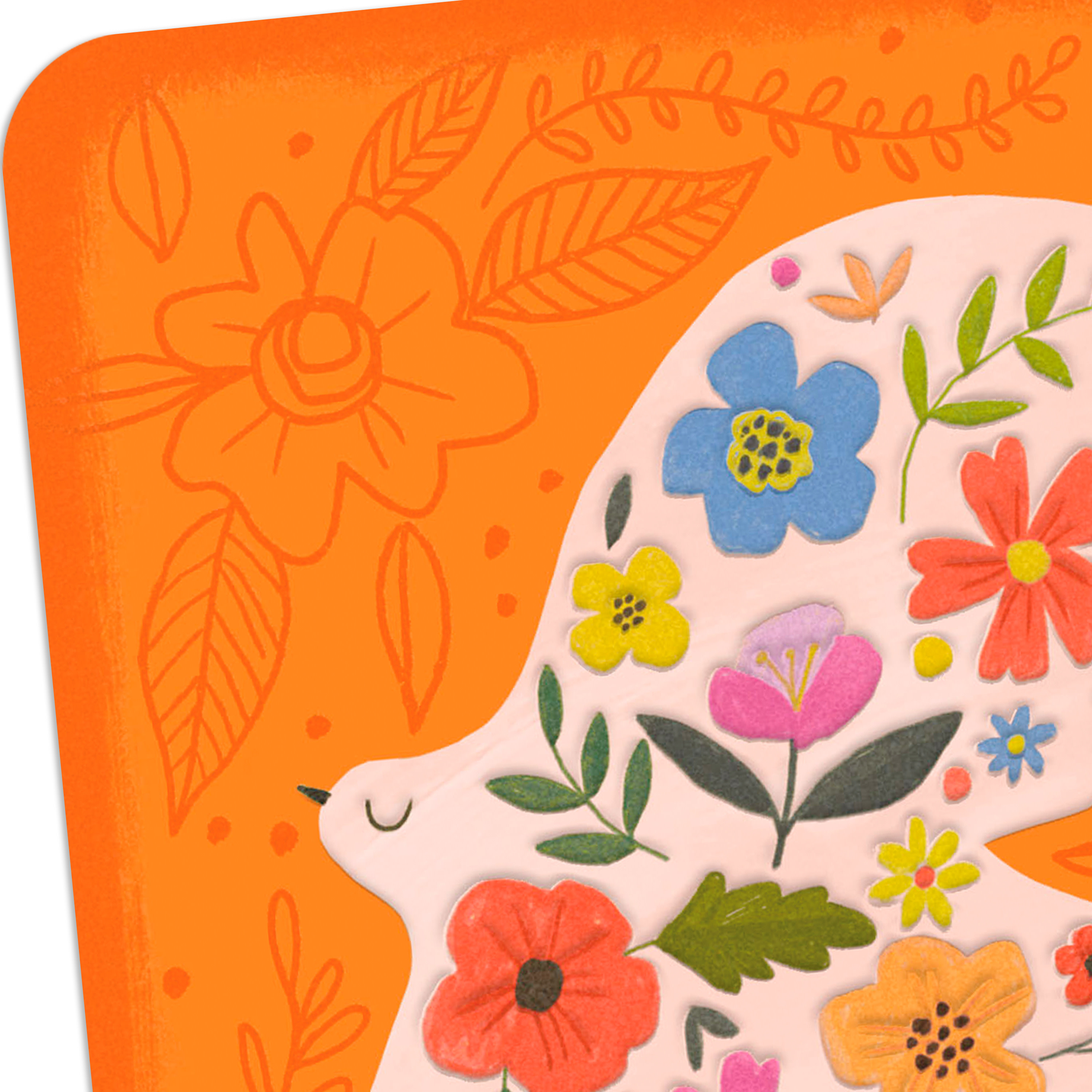 Hallmark Just Because Blank Card (Floral Dove)