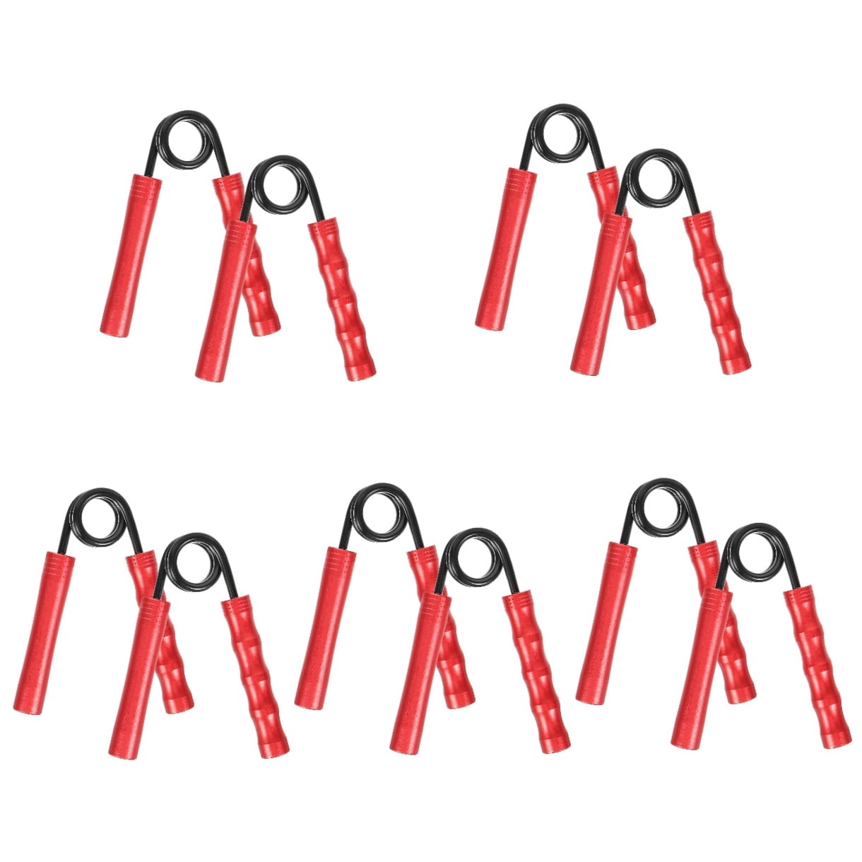 SKISUNO Hand Grip Strengthener Red Spring Steel for Fitness Finger Exerciser with Comfortable Handle 10Pcs