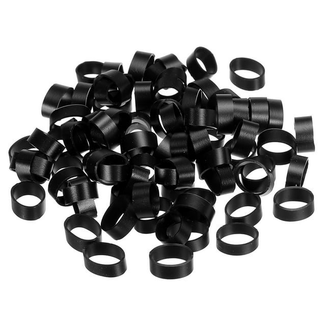 Anillos de bandas de goma de silicona 50 paquetes antideslizantes de 1/2" planos negros para libros, arte, cajas, envoltura de cordones, envolturas de bolsas
