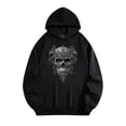 thumbnail image 5 of yoeyez Hoodies for Women Plus Size Fall Fashion Pullover Skull Print Halloween Hooded Sweatshirts with Kangaroo Pockets Black,S, 5 of 7