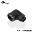 thumbnail image 1 of 90 Degree OD14mm Hard tube rotary fitting hand compression fitting G1/4'' pipe use for outside 14mm acrylic PETG tube Black, 1 of 6