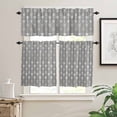 thumbnail image 2 of Ocean Starfish Kitchen Curtains and Valances Set, Retro Shell Starfish Grey White Texture Rod Pocket Window Valance 18 Inch Window Curtain Panels for Living Room Bedroom Laundry, 27.5x36in, 3 Pieces, 2 of 7