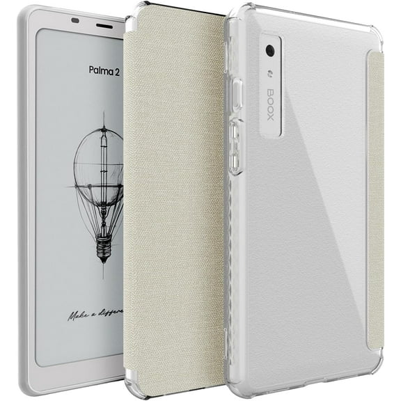TUDIA SKN FLIP V2 for Onyx Boox Palma 2 Case Auto Wake/Sleep Technology - Clear Beige