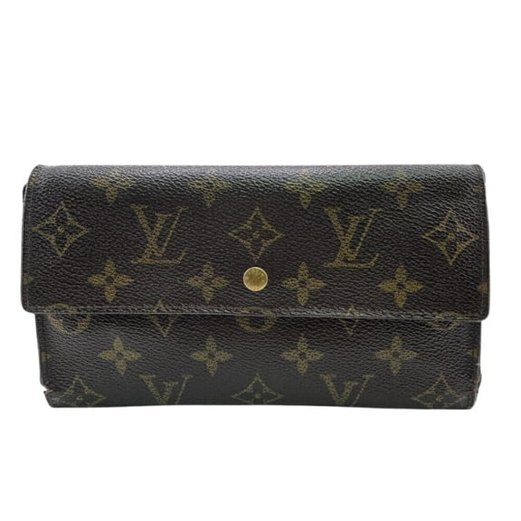 Pre-Owned LOUIS VUITTON M61217 Portefeuille International Monogram Long Wallet Brown... (Fair)
